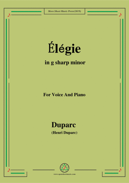 Duparc-Élégie in g sharp minor (arr. MSM)