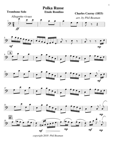 Polka Russe-Czerny-Trombone Solo (arr. Phil Beaman)