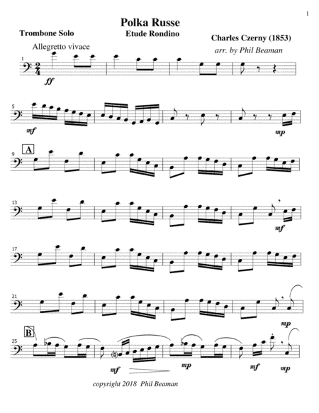 Polka Russe-Czerny-Trombone Solo (arr. Phil Beaman)