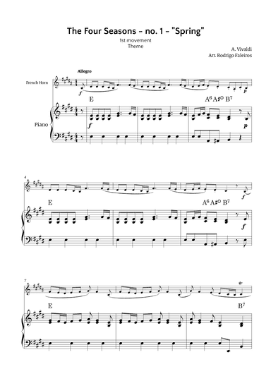 The Four Seasons - Spring (arr. Rodrigo Faleiros)