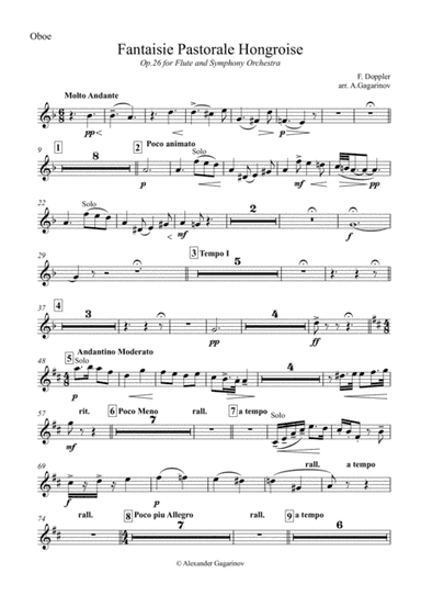 Fantaisie Pastorale Hongroise, op.26, for Flute and Symphony Orchestra (arr.), Set of Parts (arr. Alexander Gagarinov)