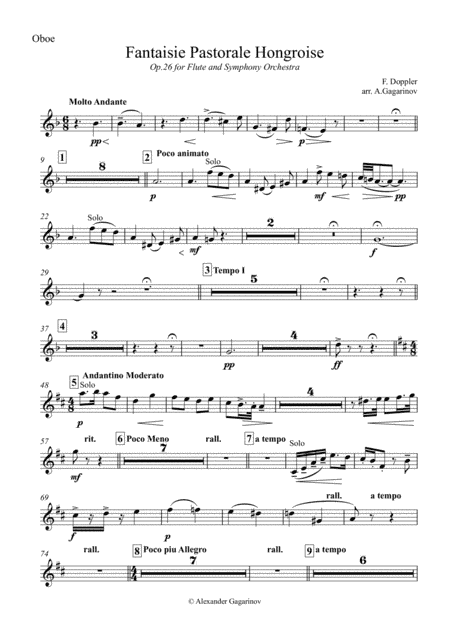 Fantaisie Pastorale Hongroise, op.26, for Flute and Symphony Orchestra (arr.), Set of Parts (arr. Alexander Gagarinov)