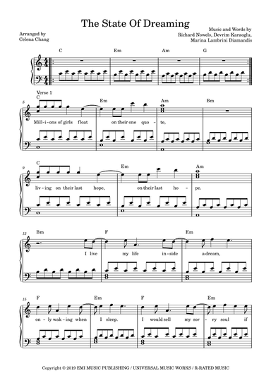 The State Of Dreaming (arr. Celena Chang)