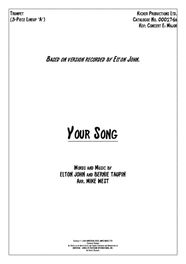 Your Song (arr. Mike West)