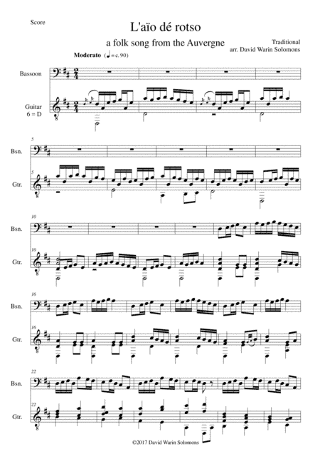 L'aio de rotso (spring water) for bassoon & guitar (arr. David Warin Solomons)