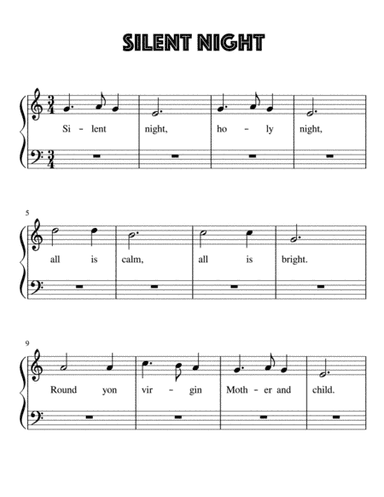 Silent Night for Very Easy Piano (arr. Kimberly Steele)
