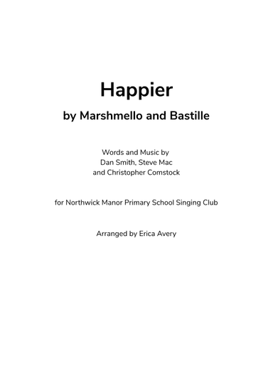Happier (arr. Erica Avery)