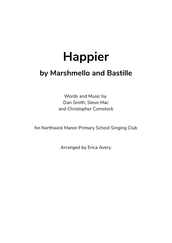 Happier (arr. Erica Avery)