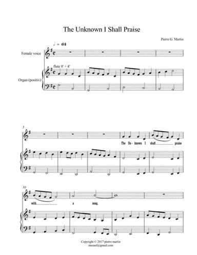 The Unknown I Shall Praise (aria)