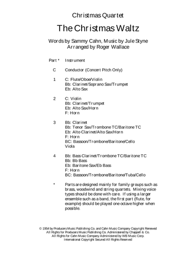 The Christmas Waltz (arr. Roger Wallace)