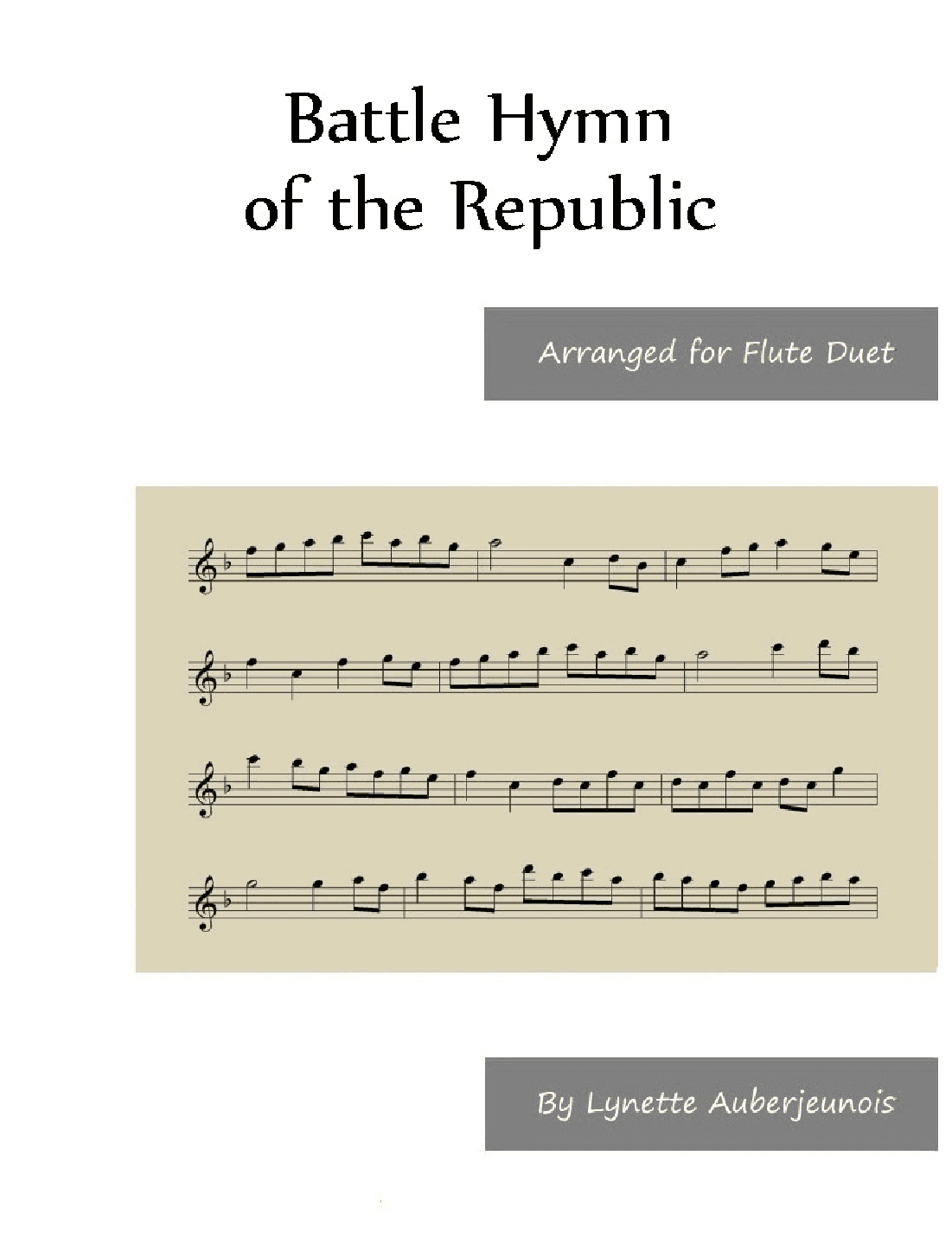 Battle Hymn of the Republic - Flute Duet (arr. Lynette Auberjeunois)