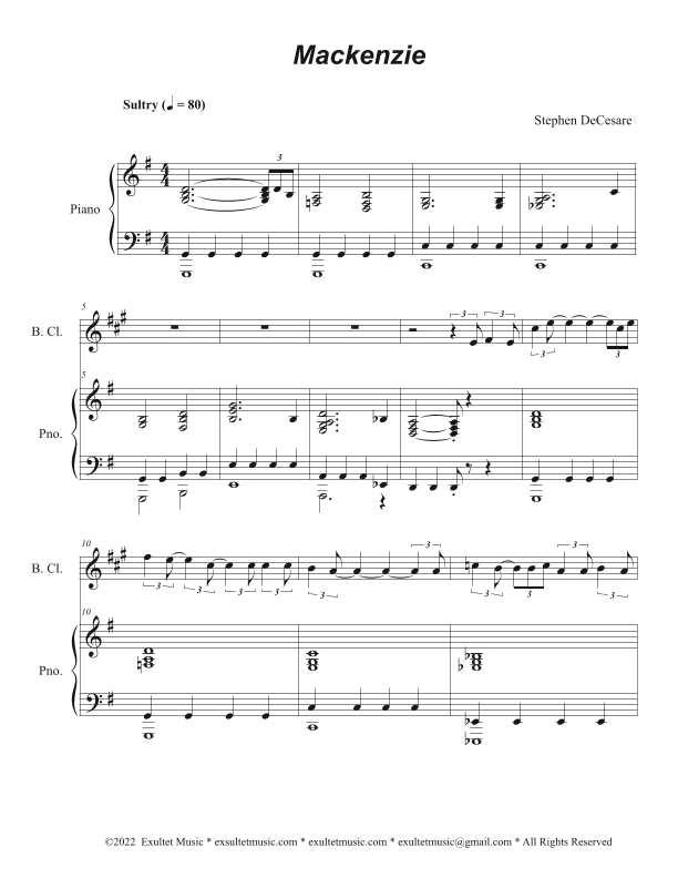 Mackenzie (Bass Clarinet and Piano)