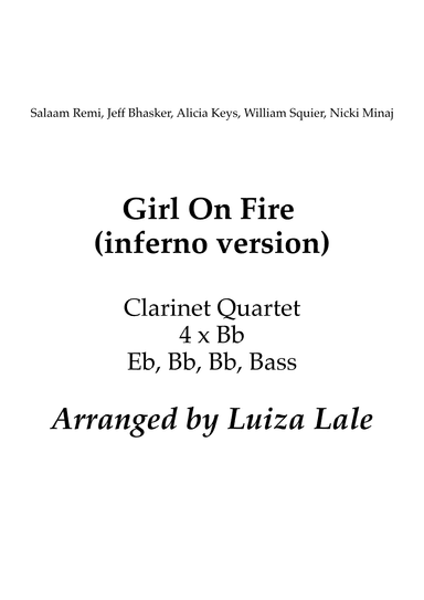 Girl On Fire (inferno Version) (arr. Luiza Lale)