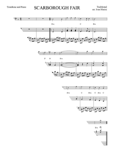 SCARBOROUGH FAIR - for Trombone/Euphonium and Piano (arr. Ivan Marini)
