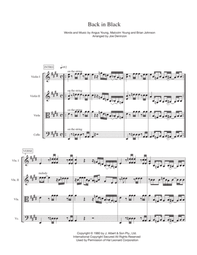 Back In Black (arr. Joe Deninzon)