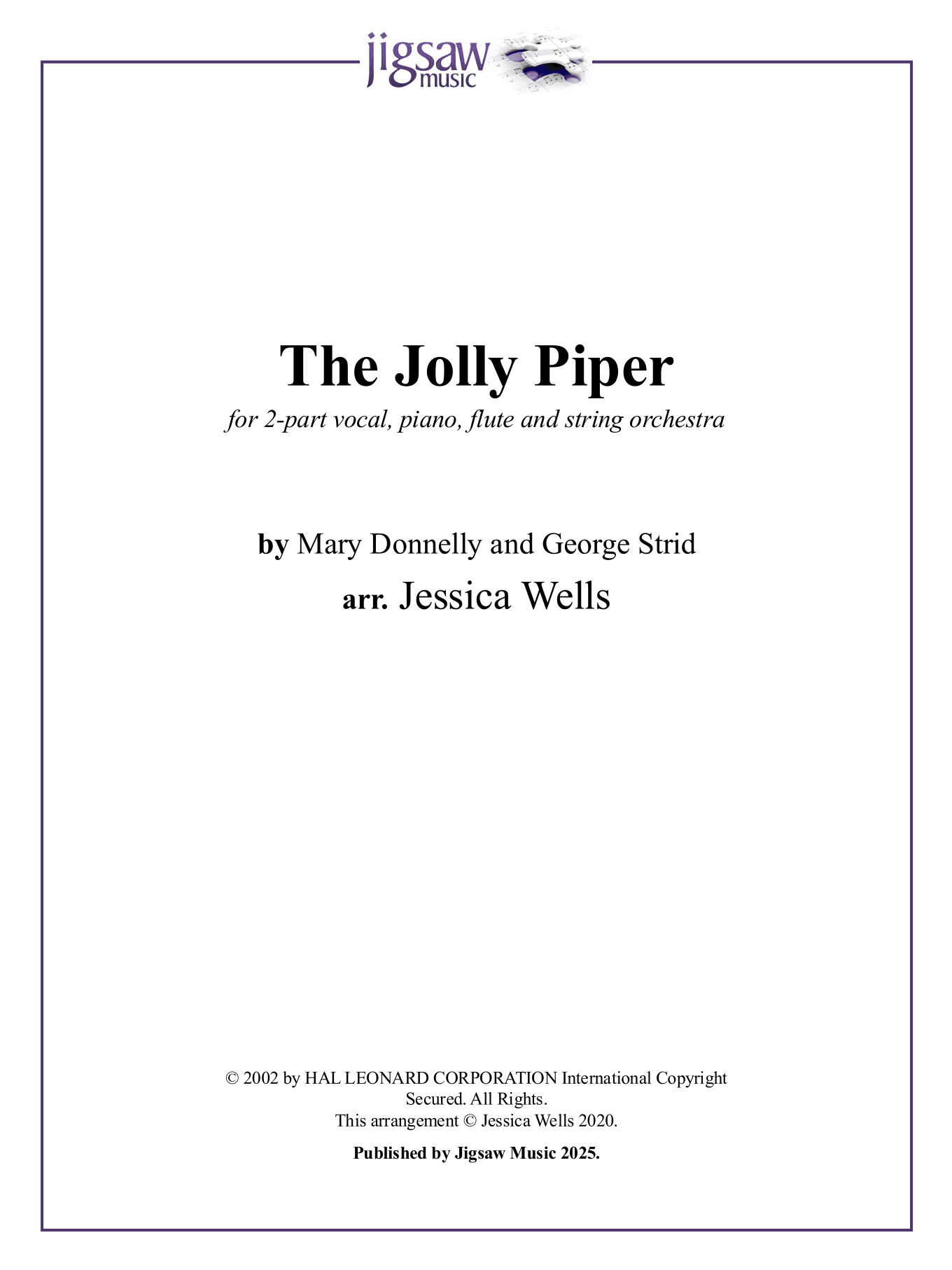 The Jolly Piper (arr. Jessica Wells)