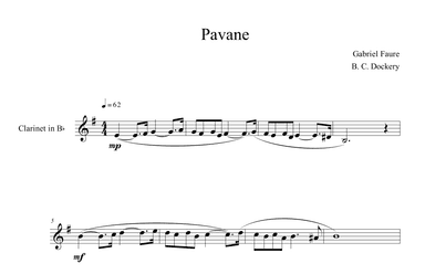 Pavane (Clarinet Solo) (arr. B. C. Dockery)