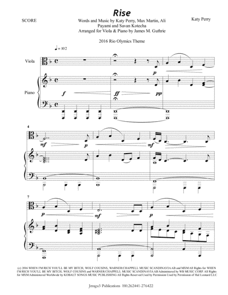 Rise (arr. James M. Guthrie, ASCAP)