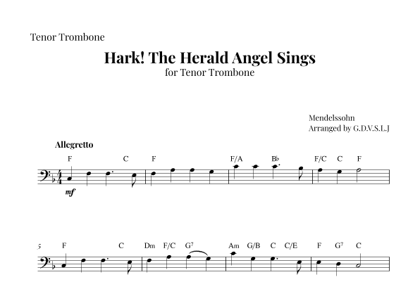 Hark! The Herald Angel Sings (arr. G.D.V.S.L.J)