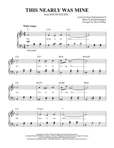 This Nearly Was Mine from South Pacific (arr. Mark Phillips)