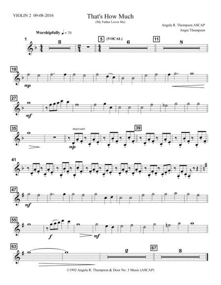 That's How Much (My Father Loves Me) Violin 2