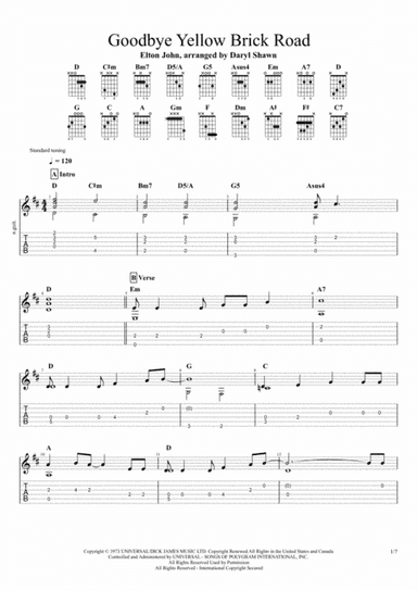 Goodbye Yellow Brick Road (arr. Daryl Shawn)