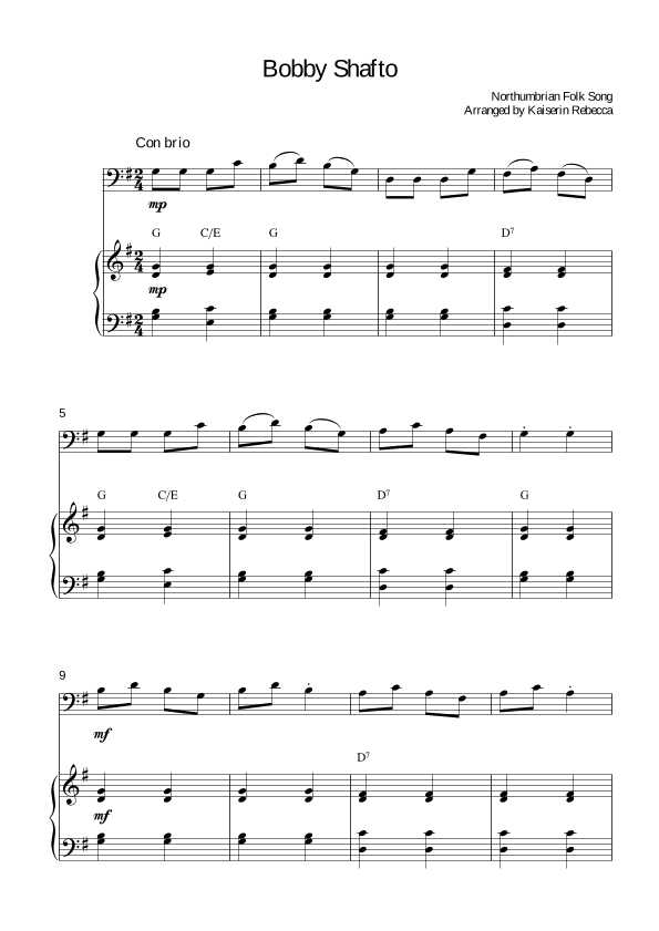 Bobby Shafto (arr. Kaiserin Rebecca)