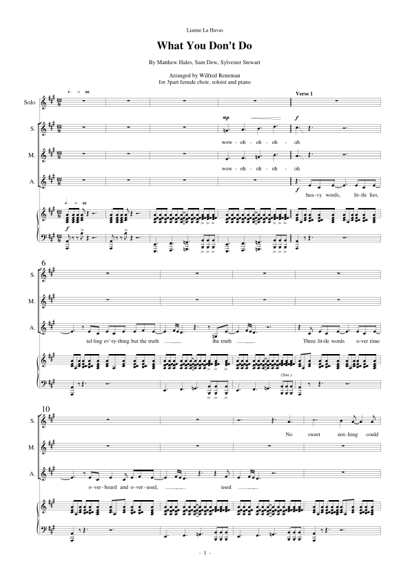 What You Don't Do (arr. Wilfred Reneman)