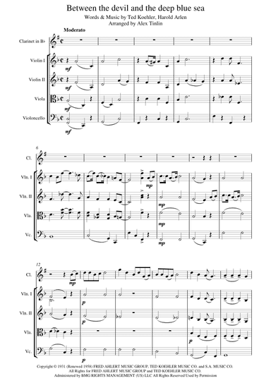 Between The Devil And The Deep Blue Sea (arr. Alex Tinlin)