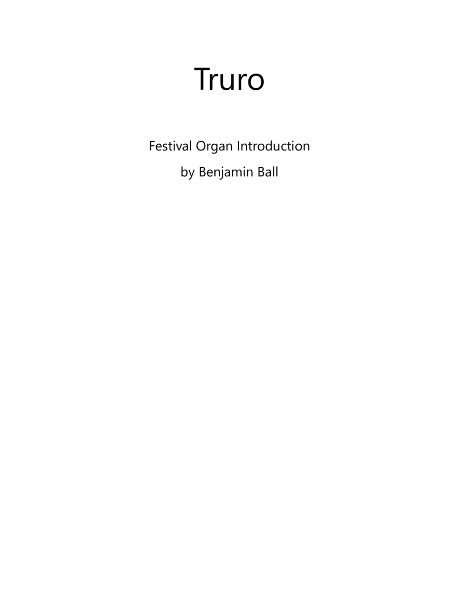 Truro (hymn introduction and accompaniment) (arr. Benjamin Ball)