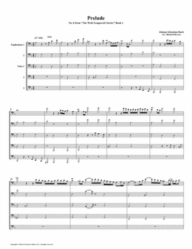Prelude 08 from  Well-Tempered Clavier, Book 1 (Euphonium-Tuba Quintet) (arr. Richard Byrnes)