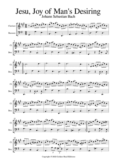 Jesu, Joy of Man's Desiring (arr. Golden Skull Editions)