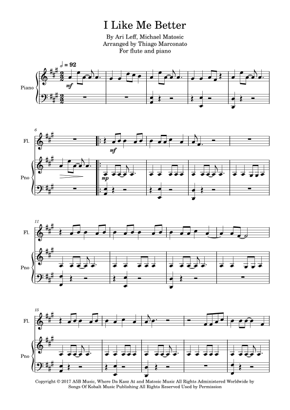 I Like Me Better (arr. Thiago Marconato)