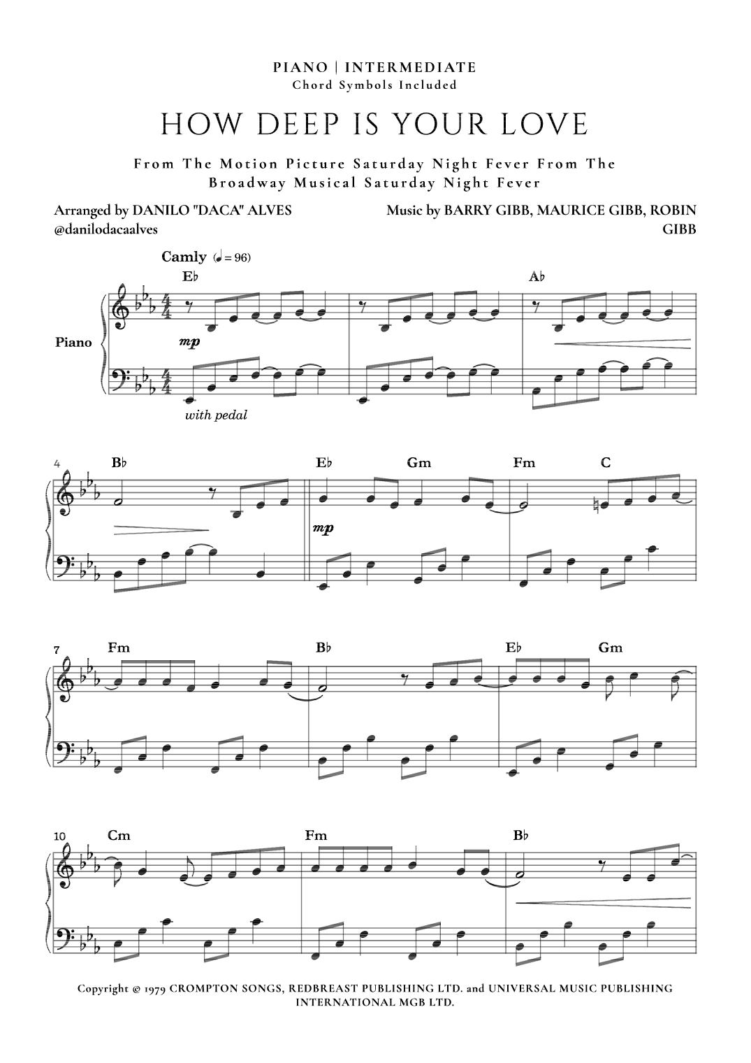 How Deep Is Your Love (arr. Danilo "Daca" Alves)