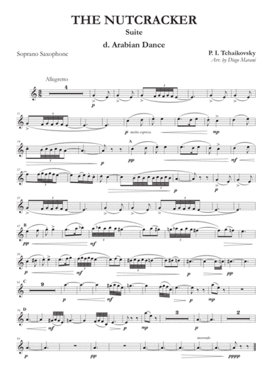 "Arabian Dance" from Nutcracker Suite for Saxophone Quartet (arr. Diego Marani)