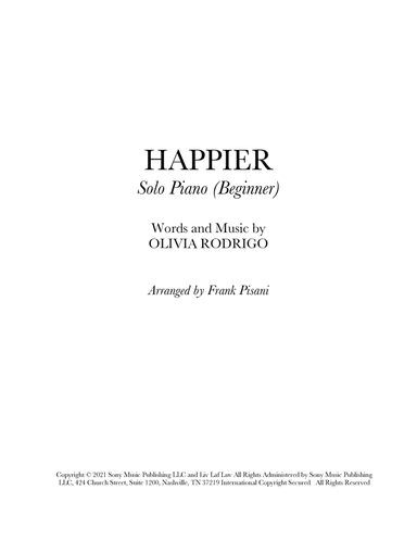 Happier (arr. Frank Pisani)