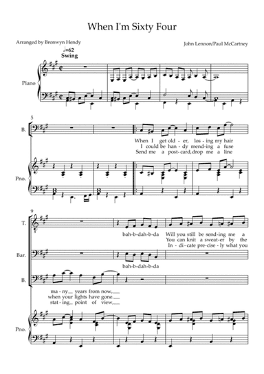 When I'm Sixty-four (arr. Bronwyn Hendy)