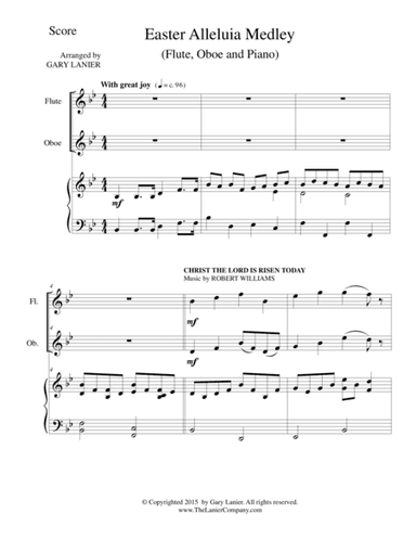 EASTER ALLELUIA MEDLEY (Trio – Flute, Oboe/Piano) Score and Parts (arr. Gary Lanier)