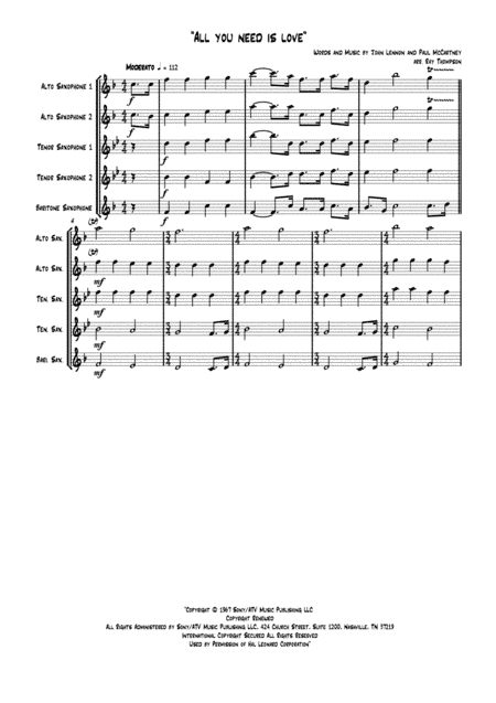 All You Need Is Love (arr. Ray Thompson)