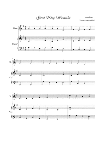 Good king Wenceslas. Oboe and piano (arr. Ester Alessandrini)