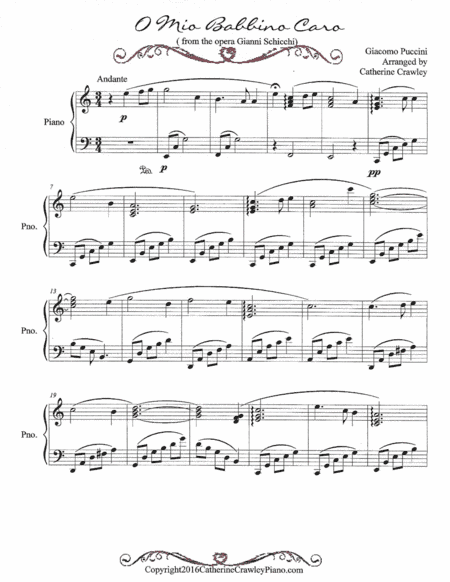 O Mio Babbino Caro (arr. Catherine Crawley)
