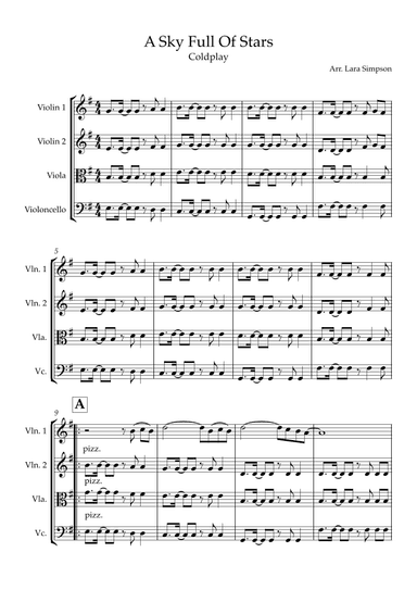 A Sky Full Of Stars (arr. Lara Simpson)