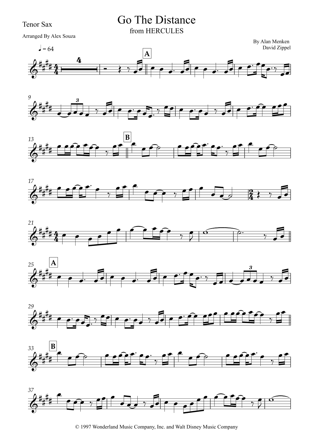 Go The Distance (arr. Alex Souza)
