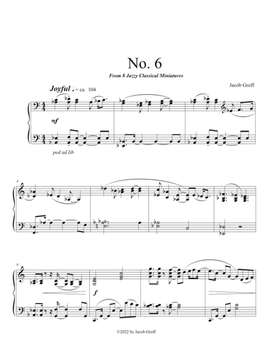 No. 6 from 8 Jazzy Classical Miniatures