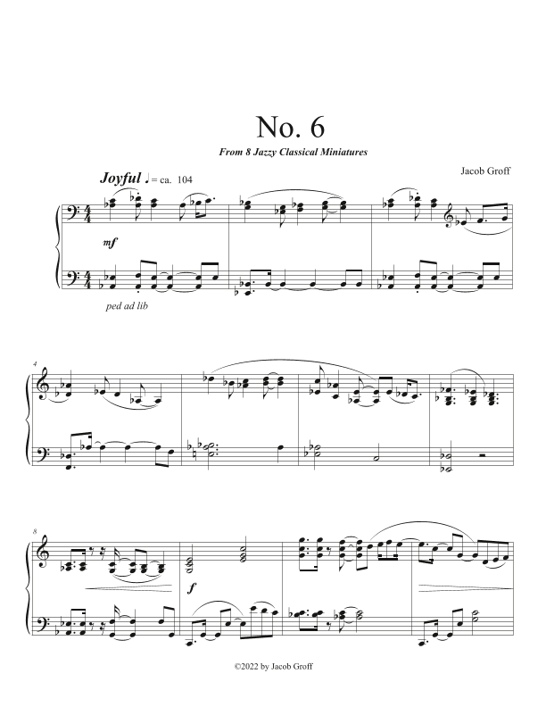 No. 6 from 8 Jazzy Classical Miniatures
