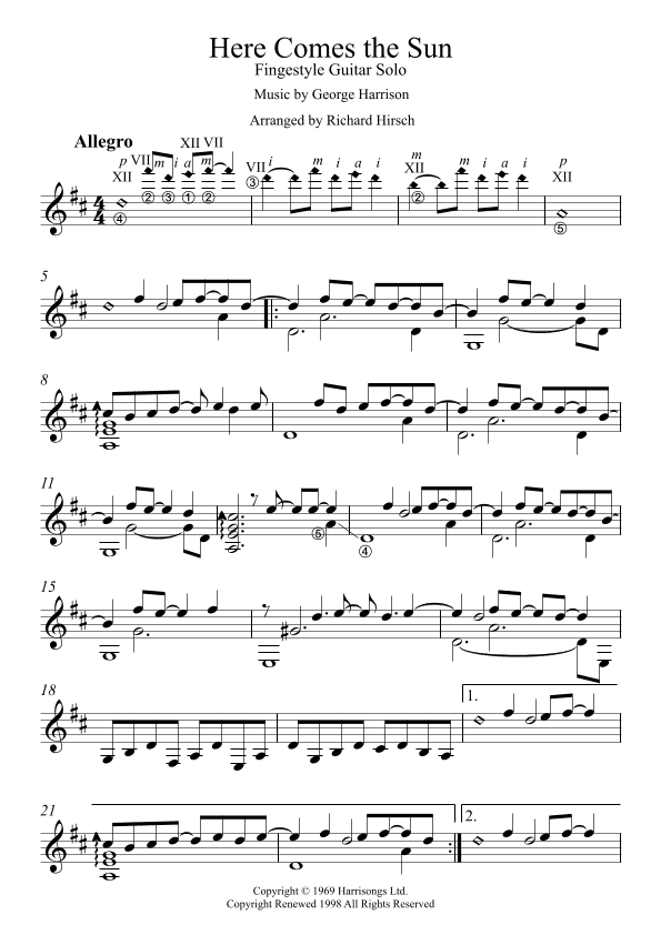 Here Comes The Sun (arr. Richard Hirsch)
