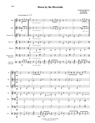 Down by the Riverside - Woodwind Quintet arranged in Trad. New Orleans Brass Band Style (arr. Dennis Ruello)