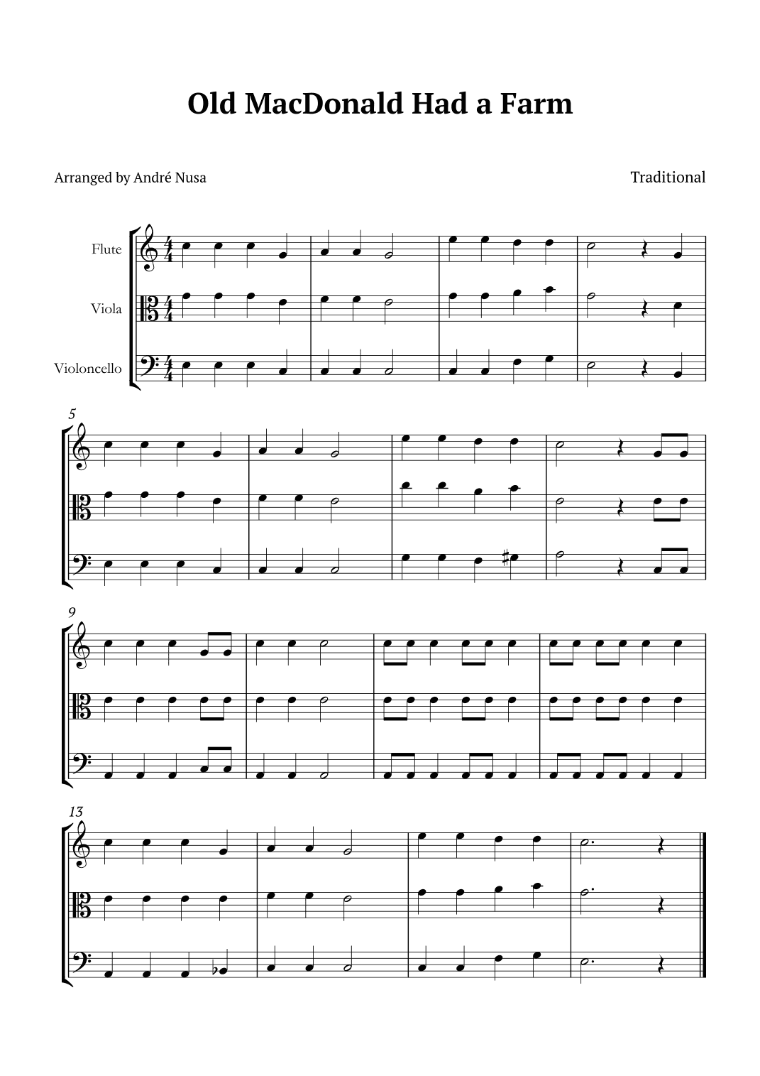 Old MacDonald Had a Farm (arr. André Nusa)