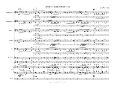 Christ The Lord Is Risen Today  (Congregational sing brass quintet Bkgd.) (arr. Dean Mounts)