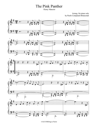 The Pink Panther from THE PINK PANTHER (arr. Paolo Campanari Brancondi)